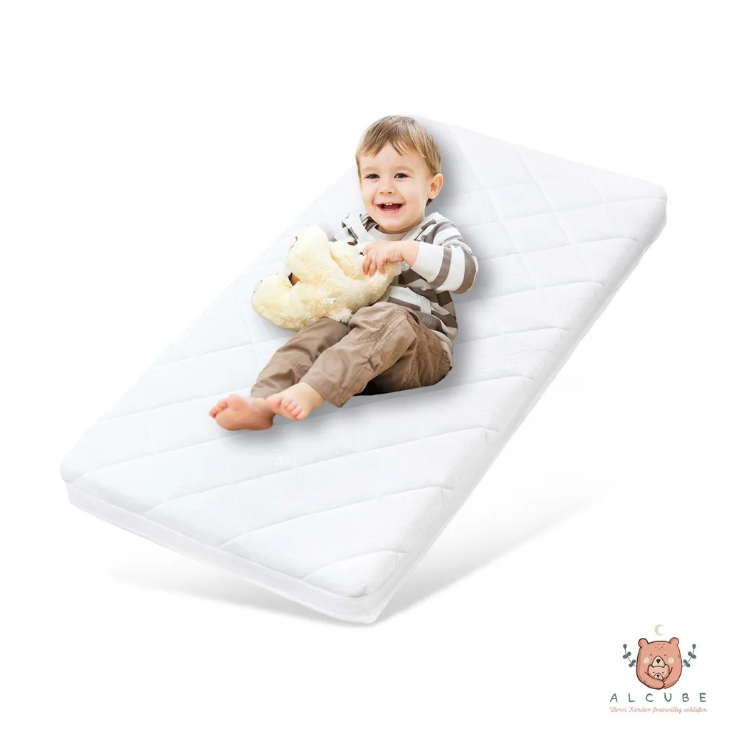 Alcube® FRESHY Kindermatratze 90x200 cm mit waschbarem Bezug bei 60°C für Hausbett oder Jugendbett I kombinierbar mit Spannbettlaken oder Matratzenschoner 90 x 200 I Premium Kernhöhe von 12 cm